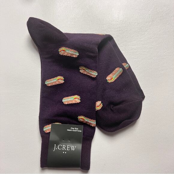 J.Crew Men's sandwich Print  Graphic Design Trouser Socks Onesize NWT - Picture 12 of 12